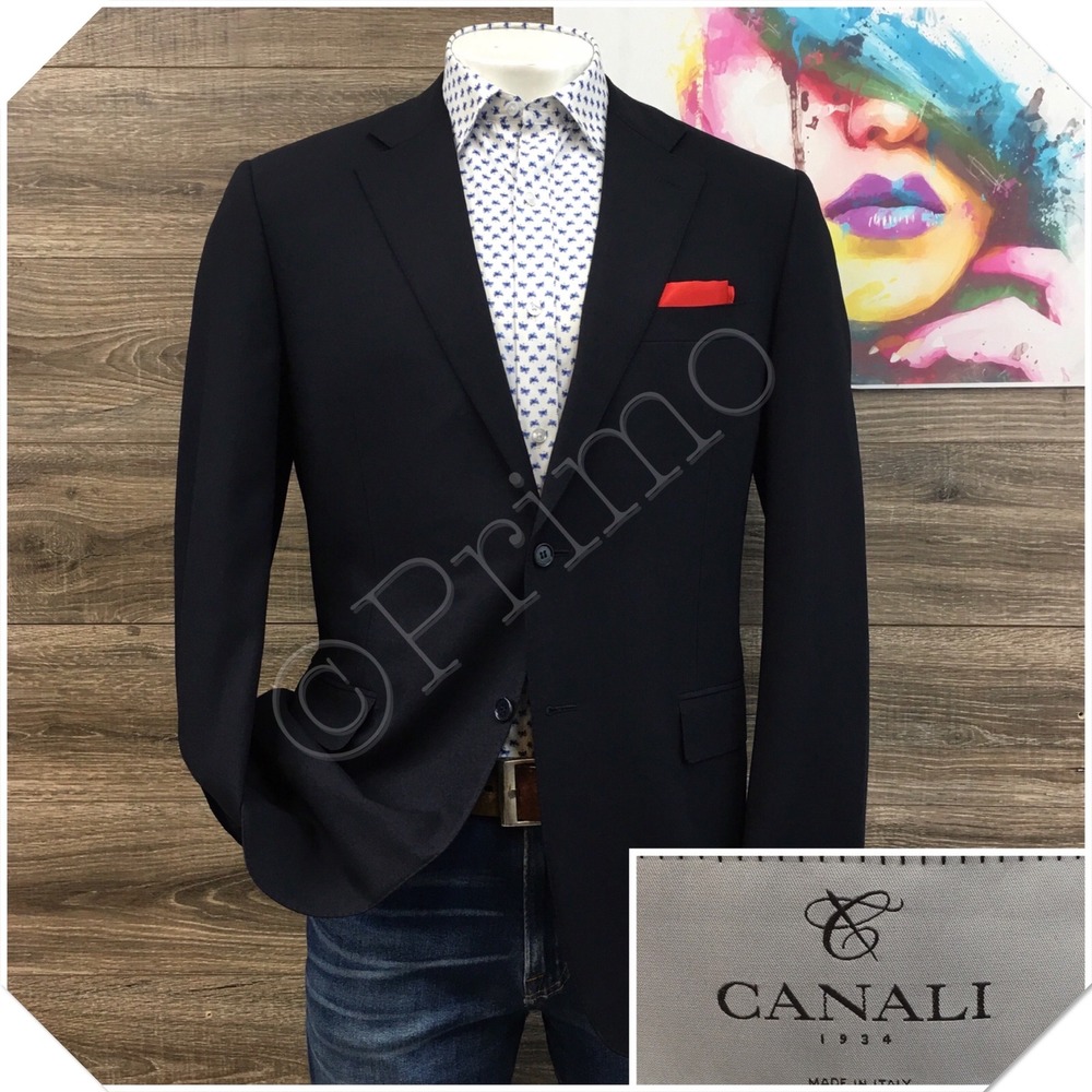 Canali 1934 Mens Wool Two Button Blazer Sport Coat Size 44L Jacket Casual Suit